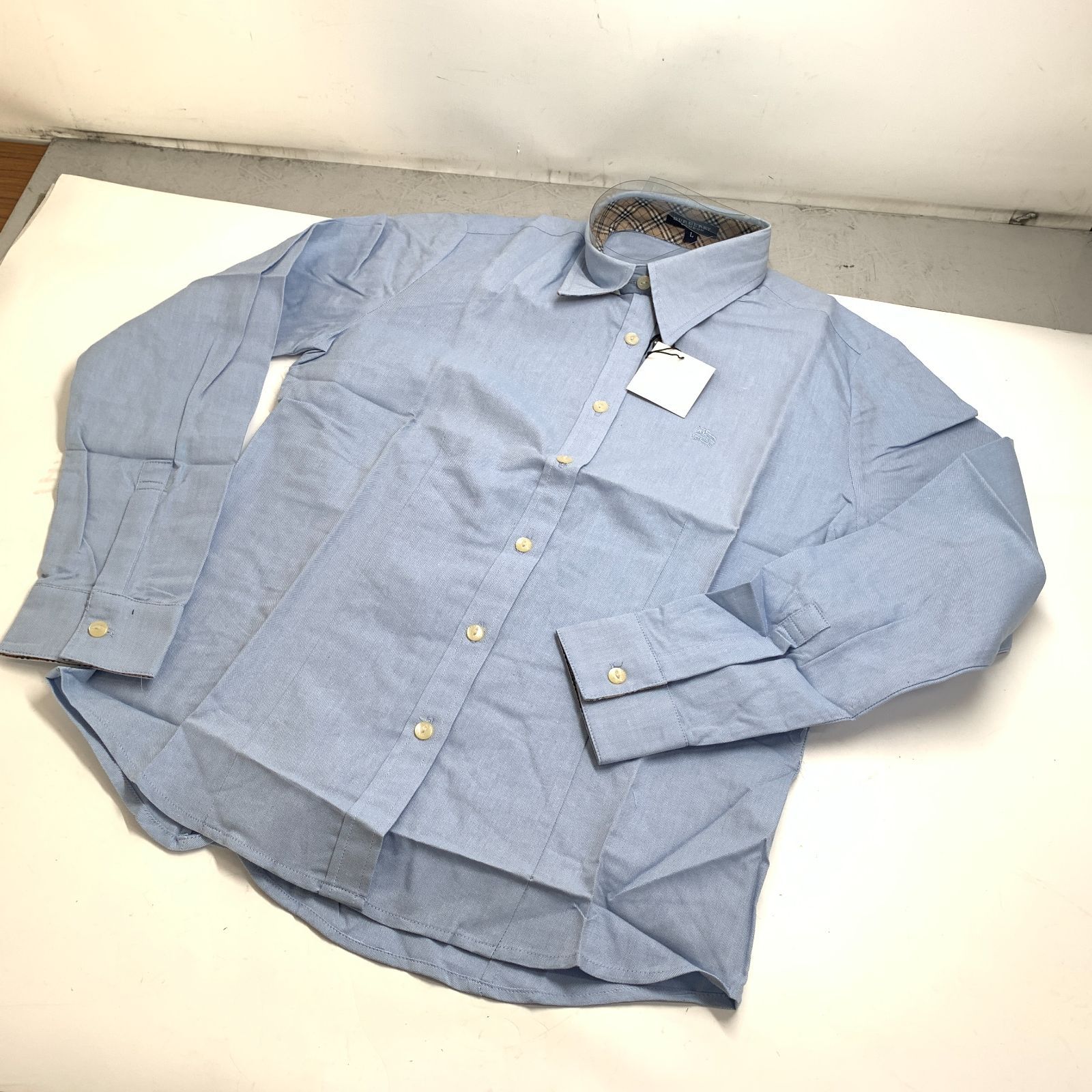 f001 H 51 未使用タグ付き BURBERRY LONDON Lサイズ ブルー