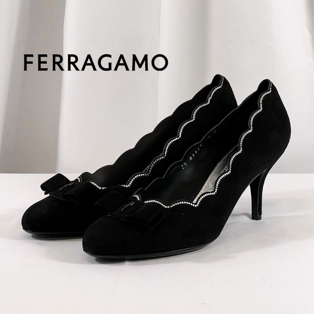 26.0cm / 26.5cm / 27.0cm【限定セール】新品・未使用 FERRAGAMO フェラガモ パンプス 靴 01R590 738701  ブラック BLACK サルヴァトーレ フェラガモ SALVATORE FERRAGAMO 大きいサイズ - メルカリ