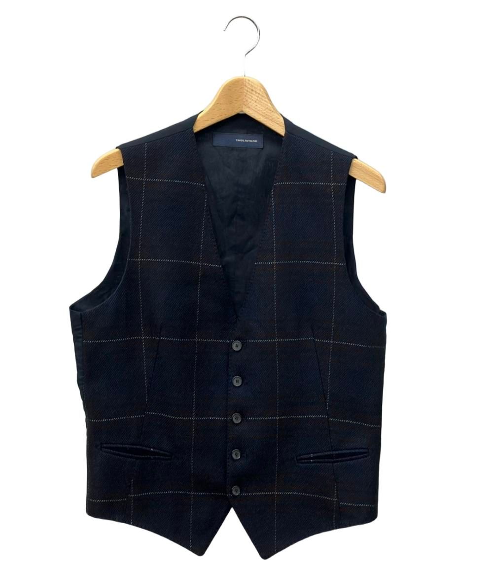 タリアトーレ ベスト チェック柄 メンズ SIZE 48|9R L TAGLIATORE