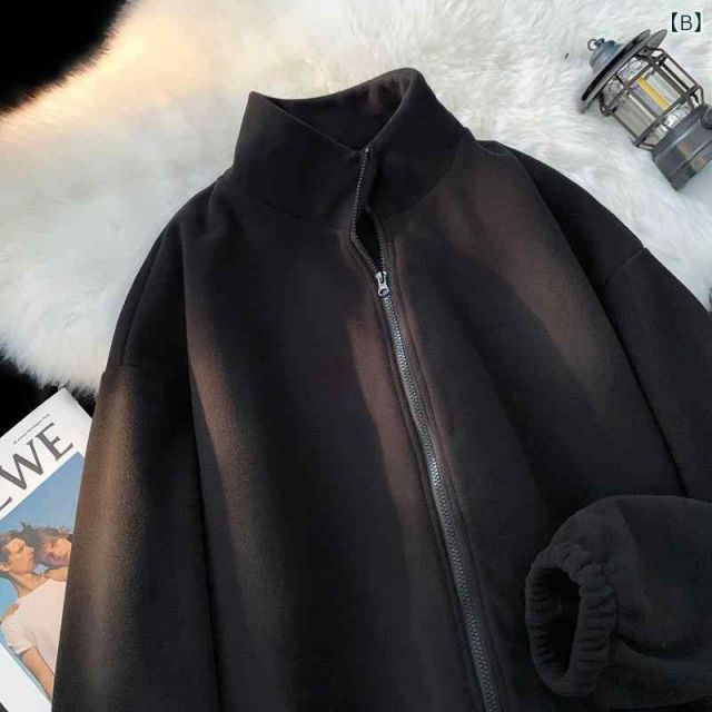 [L] メンズ ファッション 服 男性用 オシャレ シンプル 大人 かっこいい 大きいサイズ ストリート 紳士服 ジャケット 春秋 フリース 厚手 カーディガン トレーナー インナー ゆったり