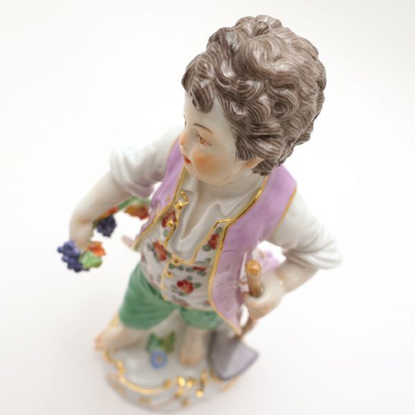 MEISSEN マイセン ガーデナーの子供たち 庭師 少年 ぶどう 鍬 ケンドラー 60324 フィギュリン スクラッチなし  ◇送料込み◇質屋-i9357 - メルカリ