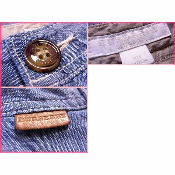 バーバリー・チルドレン パンツ ハーフ丈 キッズ140・10Y ロゴ ブルー