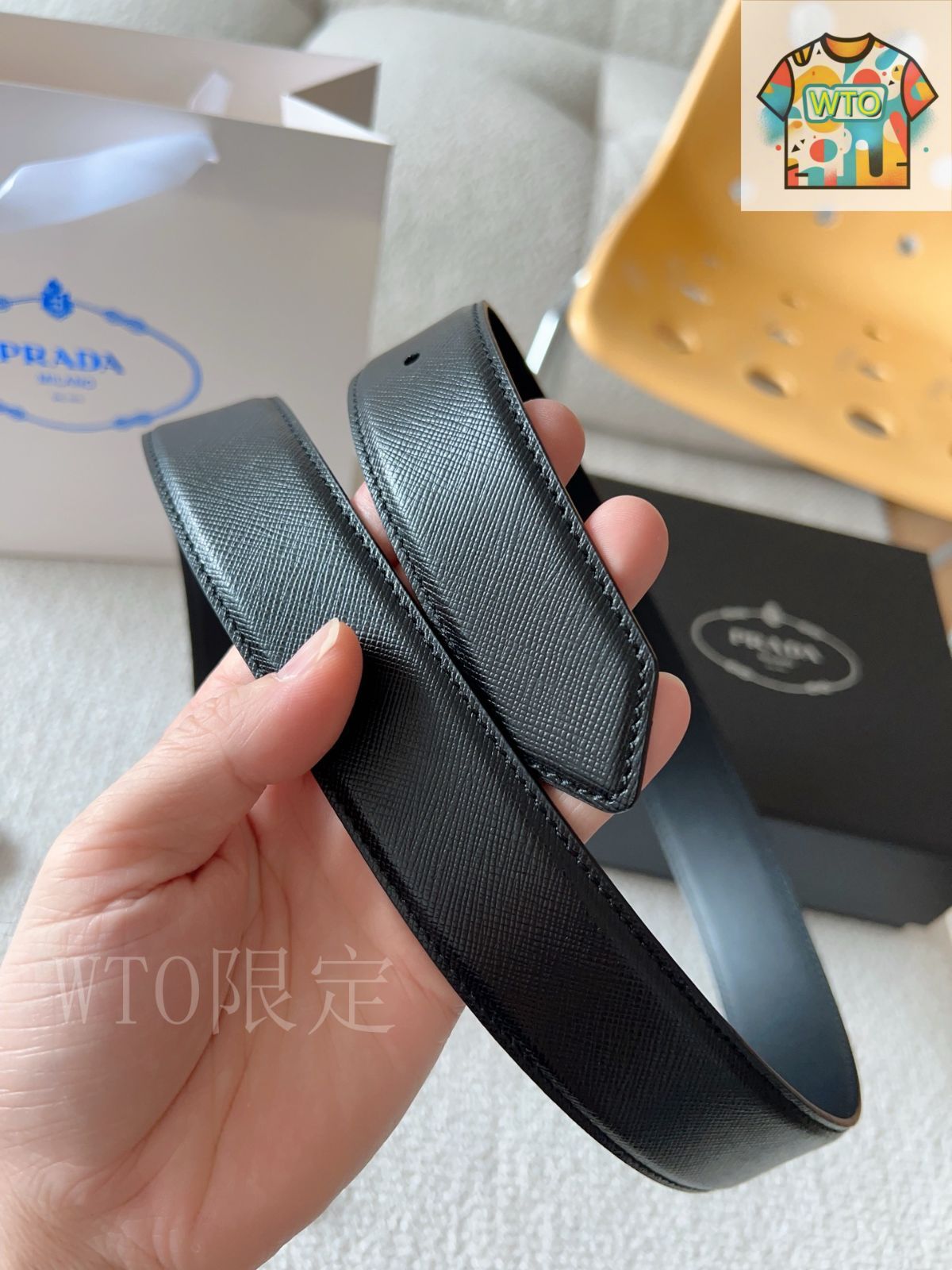 毎日が輝く【PRADA】モダンデザイン レザーベルト 今日特価】Prada プラダ レザーベルト-3 - メルカリ