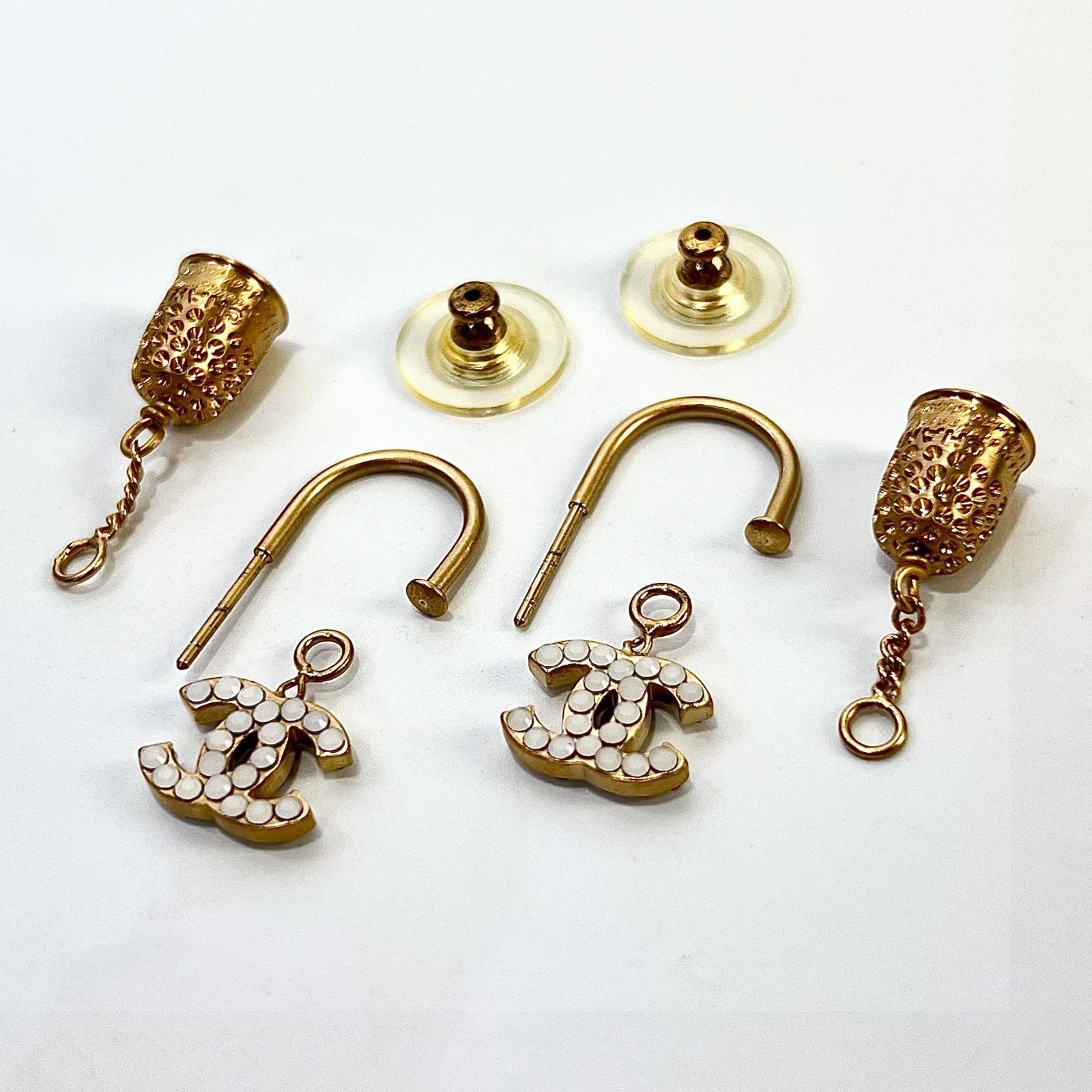 CHANEL シャネル ココマーク ベルモチーフ ラインストーン フープ 