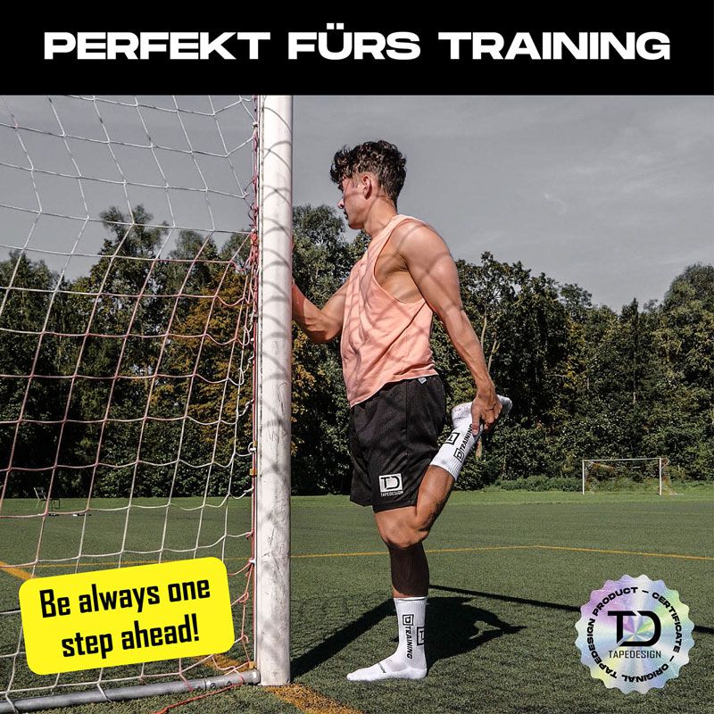 TapeDesignSocks テープデザインソックス Training Socks (3pack) サッカー ソックス (trsock3wh)、ホワイト