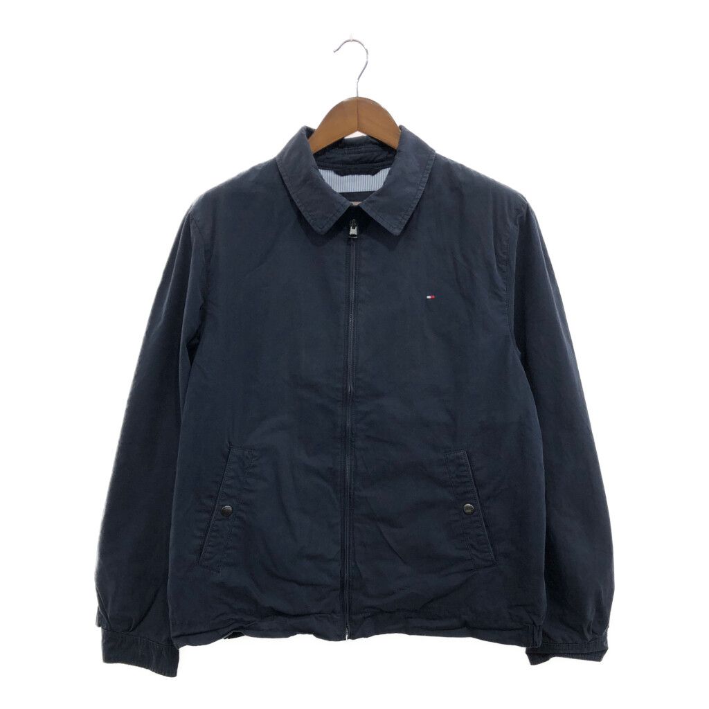 TOMMY HILFIGER トミーヒルフィガー ワンポイントロゴ スイングトップ アウター アメカジ ネイビー (メンズ XL) 中古 古着 P7313