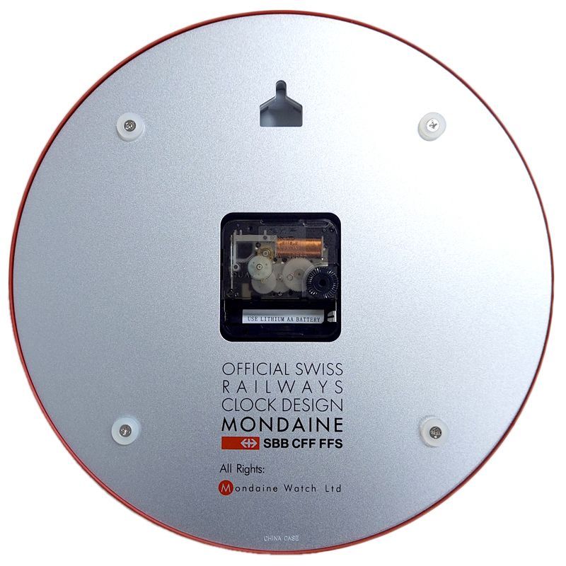モンディーン MONDAINE 箱凹みあり ウォール クロック Wall Clock 掛け時計 A990.CLOCK.11SBC 25cm レッド 並行輸入品