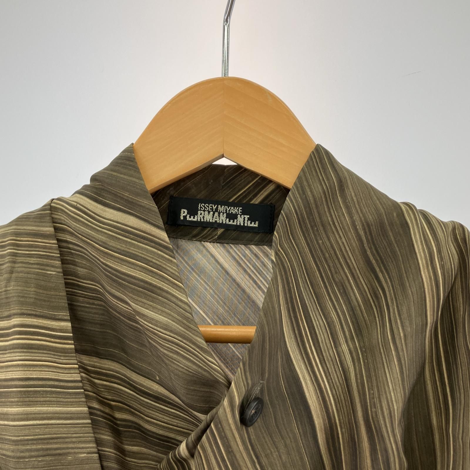 ISSEY MIYAKE PERMANENTE 長袖シャツ ストライプ M ISSEY MIYAKE PERMANENTE 長袖シャツ ストライプ M