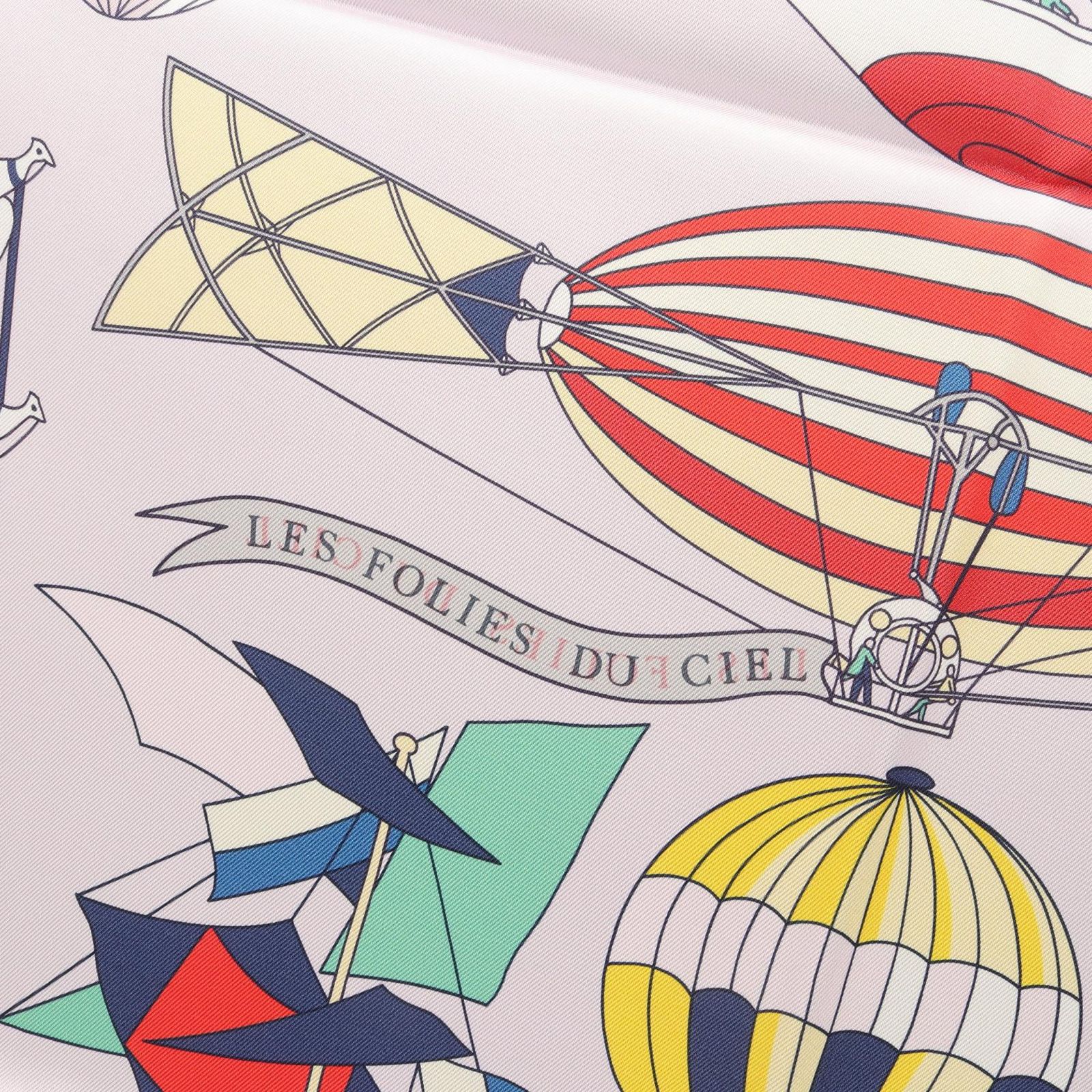 エルメス HERMES スカーフ カレ90 LES FOLIES DU CIEL シルク