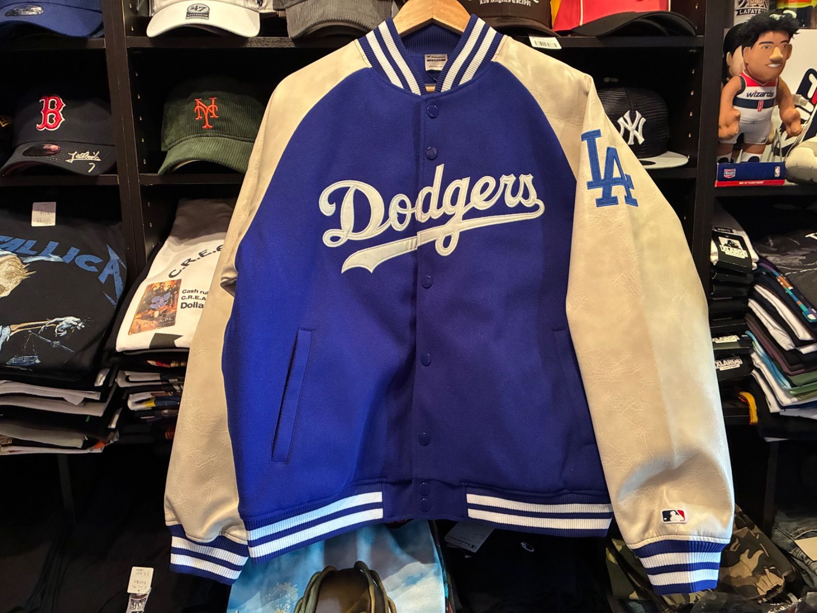 ドジャース LOGO MELTON STADIUM JACKET ブルー