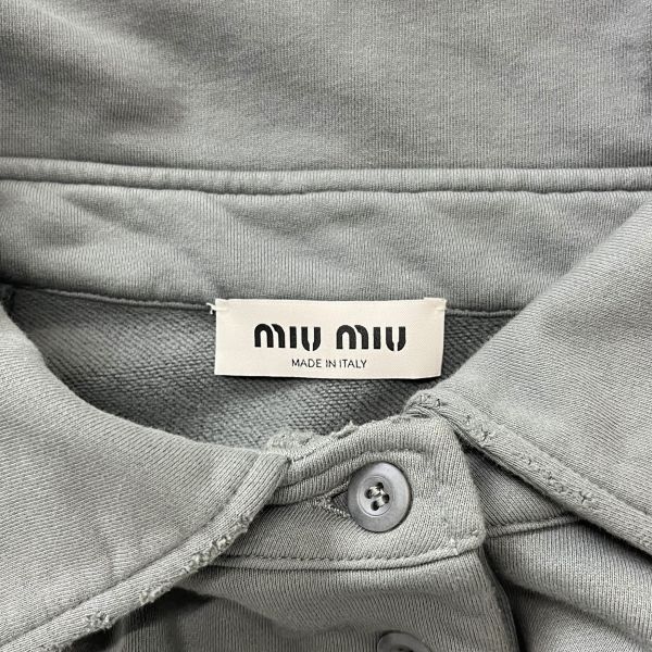 ○◇ ミュウミュウ MIU MIU ポロシャツ スウェット 長袖 グレー