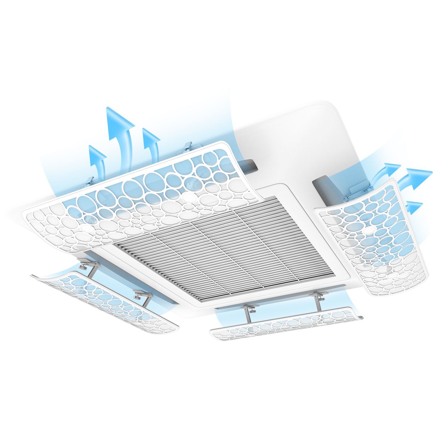 【送料無料】【4枚セット】エアコン風よけカバー 直撃風 暑さ対策 天井エアコン 結露防止 風よけ エアコン 風向板 結露防止 直撃風を緩める 冷房 暖房 自由調整 穴/工事不要 多機種対応