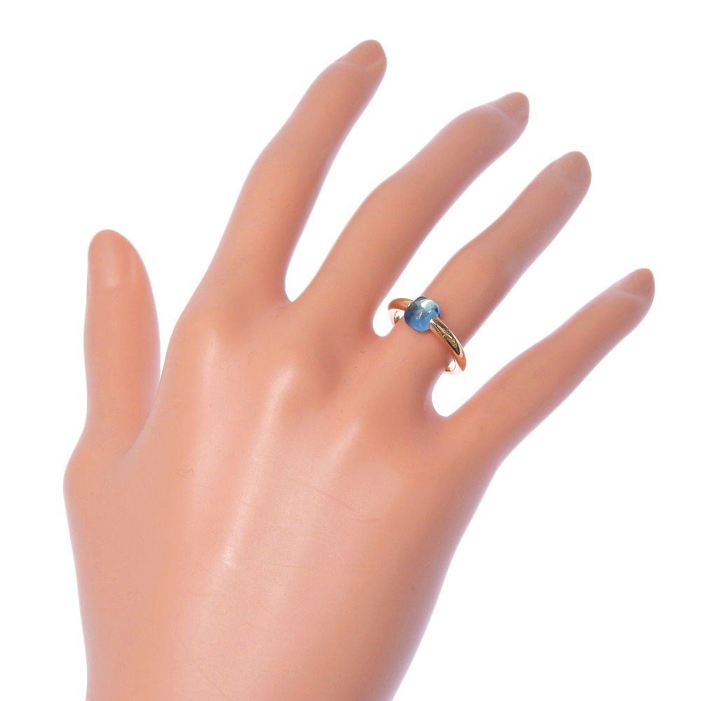 POMELLATO ポメラート マーマノンマーマ K18ピンクゴールド×ブルートパーズ 8.5号 レディース 3.4g リング 指輪