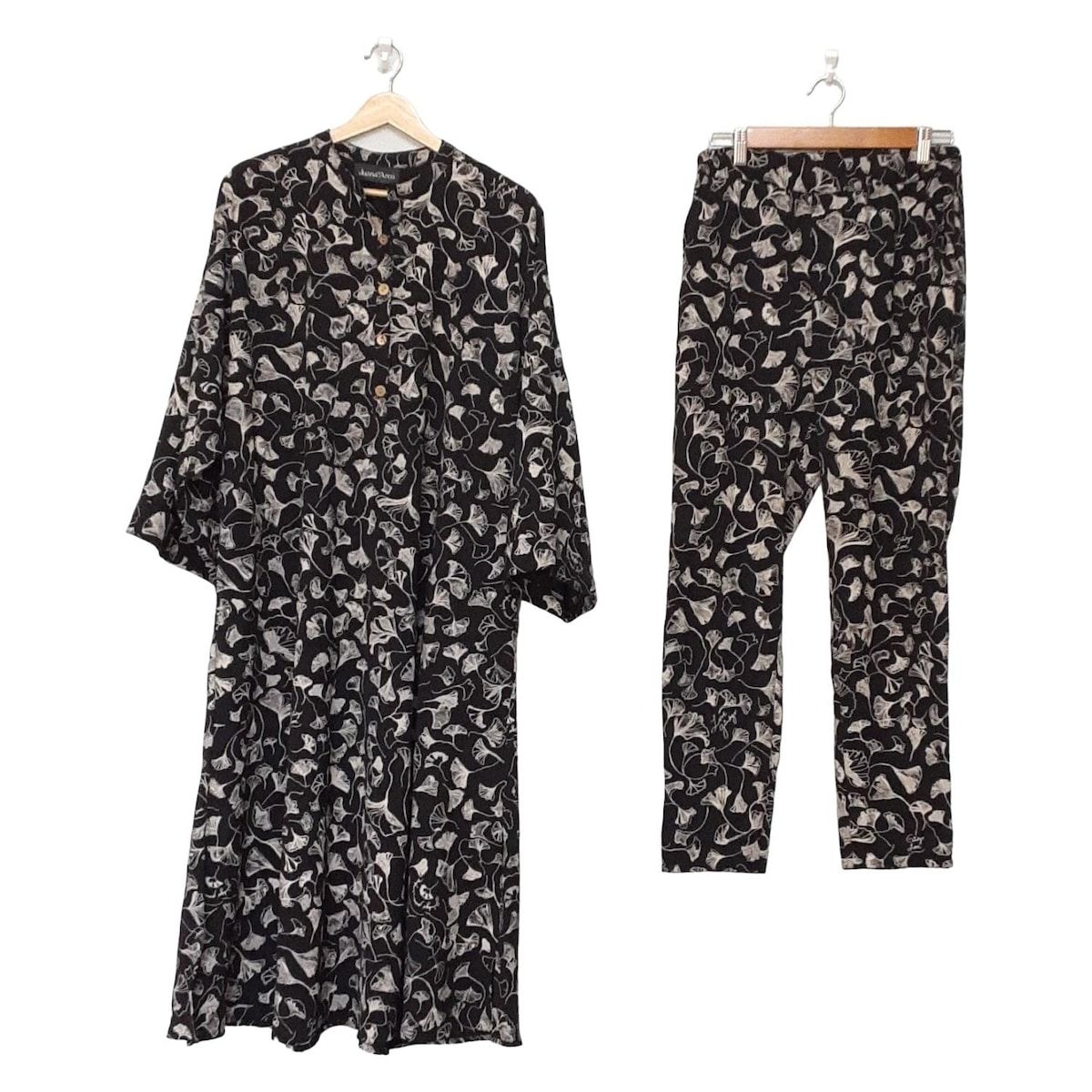 Juana de Arco ホォアナ デ アルコ レディースパンツセットアップ レディース - 黒×アイボリー ウエストゴム