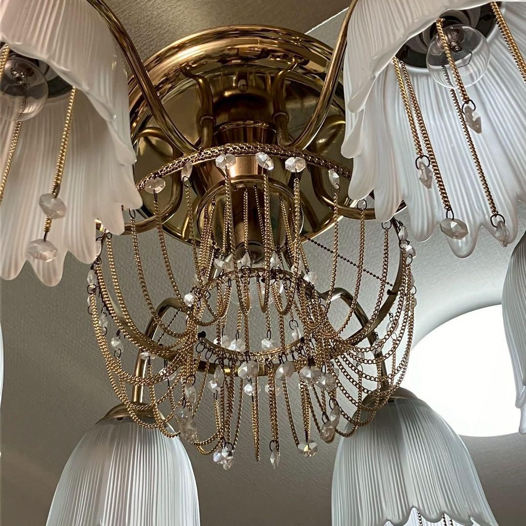 ナショナル 豪華 シャンデリア 7灯 クリスタル レトロ アンティーク 照明 ナショナル 豪華 シャンデリア 7灯 クリスタル レトロ