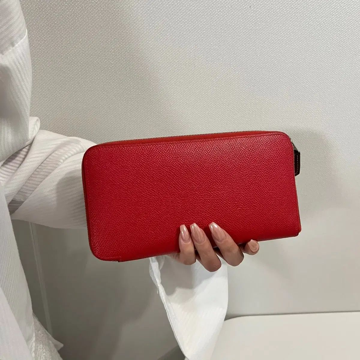 HERMES】エルメス アザップシルクイン ロング ヴォーエプソン ローズ