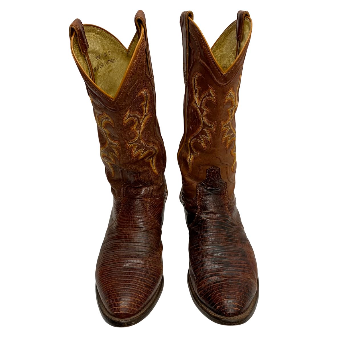トニーラマ Tony Lama Lizard Cowboy Western Boots メンズ靴 ブーツ ウエスタン ブラウン 9 1|2サイズ 201-shoes1466 VB