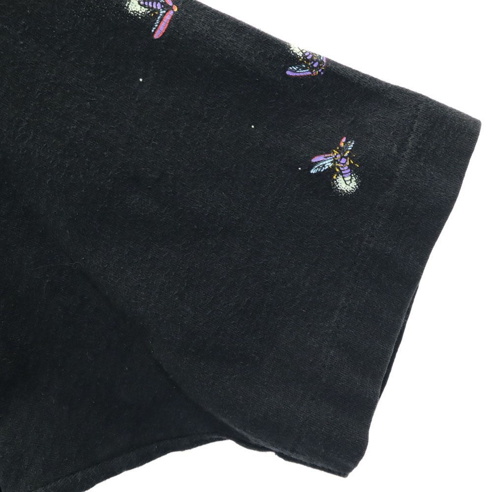 蓄光プリント 90s ホタルプリント 総柄 半袖 ホタル Tシャツ ブラック系 蓄光プリント シングルステッチ オールド ヴィンテージ メンズ 蓄光プリント 90s ホタルプリント 総柄 半袖 ホタル Tシャツ ブラック