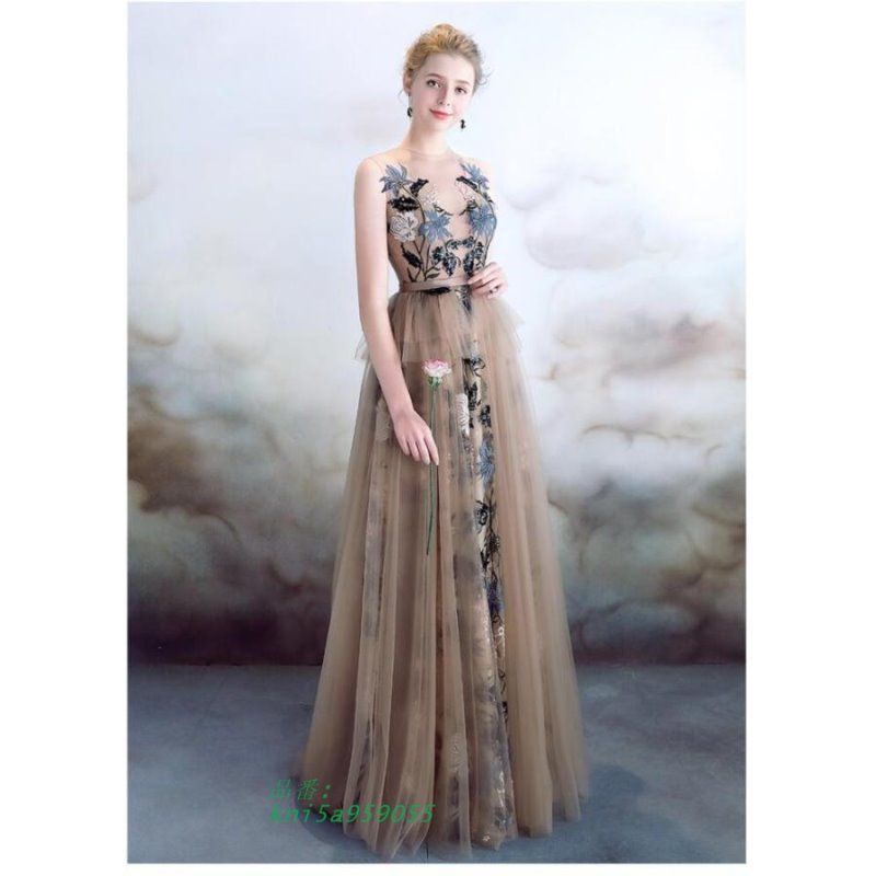 感 ロングドレス パーティードレス 結婚式ドレス 20代 30代40代 発表会 ウエディングドレス お呼ばれ 30代40代 二次会 ワンピース フォーマルドレス kni5a959055