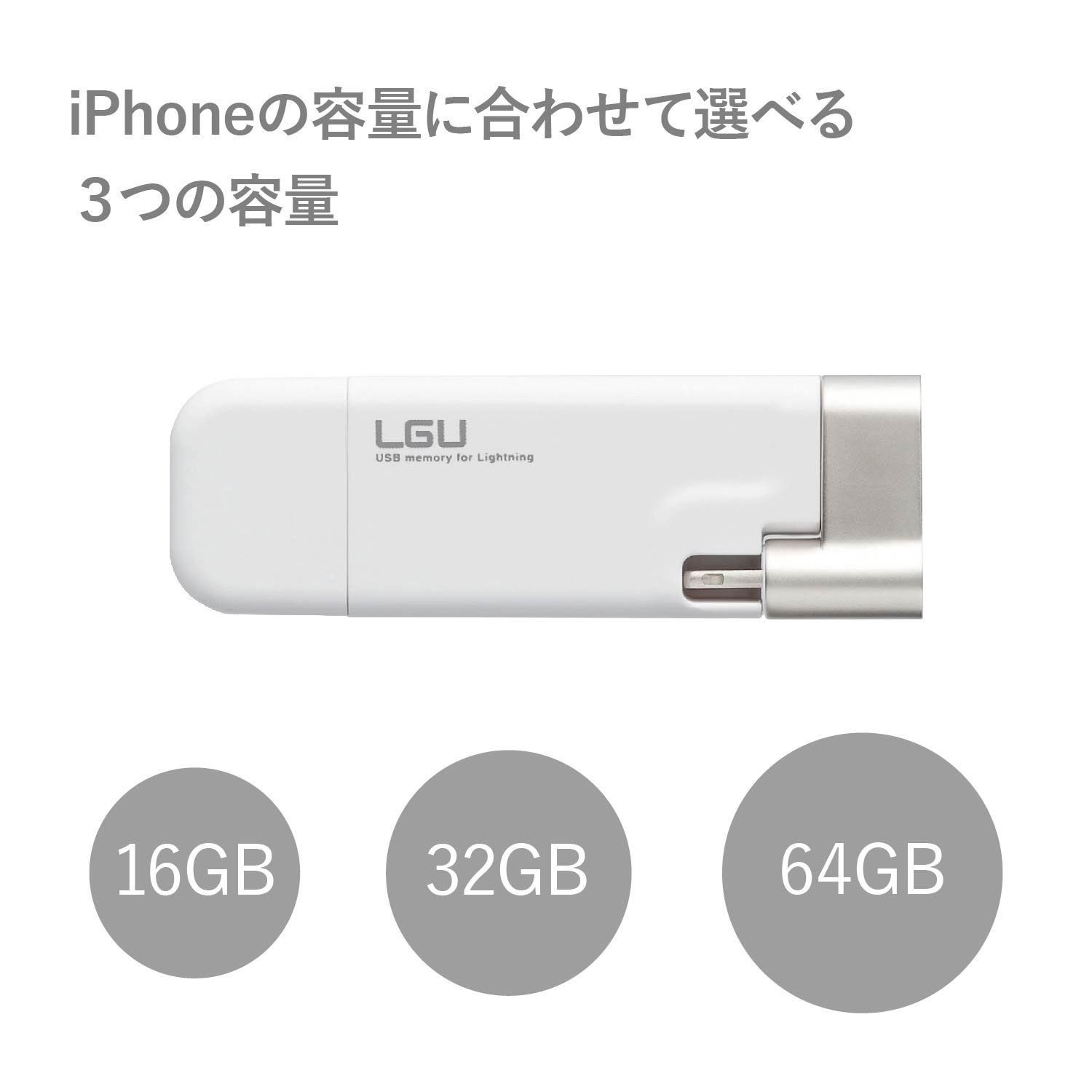 ロジテック ライトニング USBメモリ 64GB LMF-LGU264GWH 64GB CHRISTIANNAURATH_COM_BR