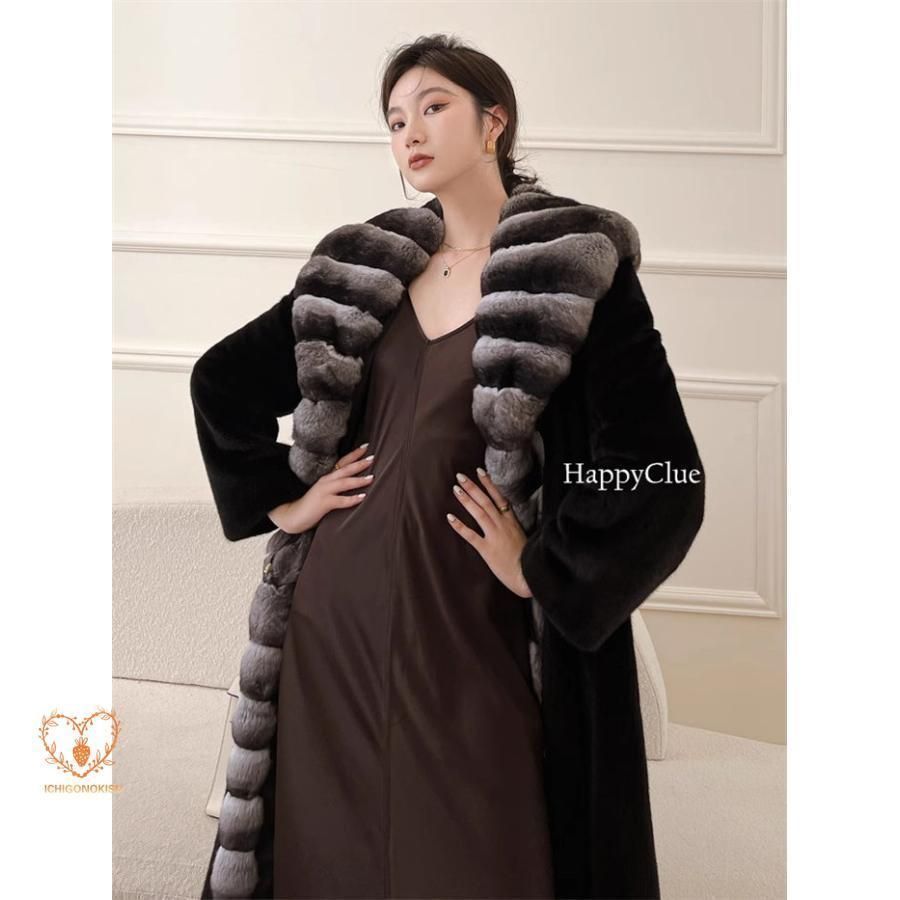 希少デザイン 激レア ファーコート グリーン 染めミンク ティアード