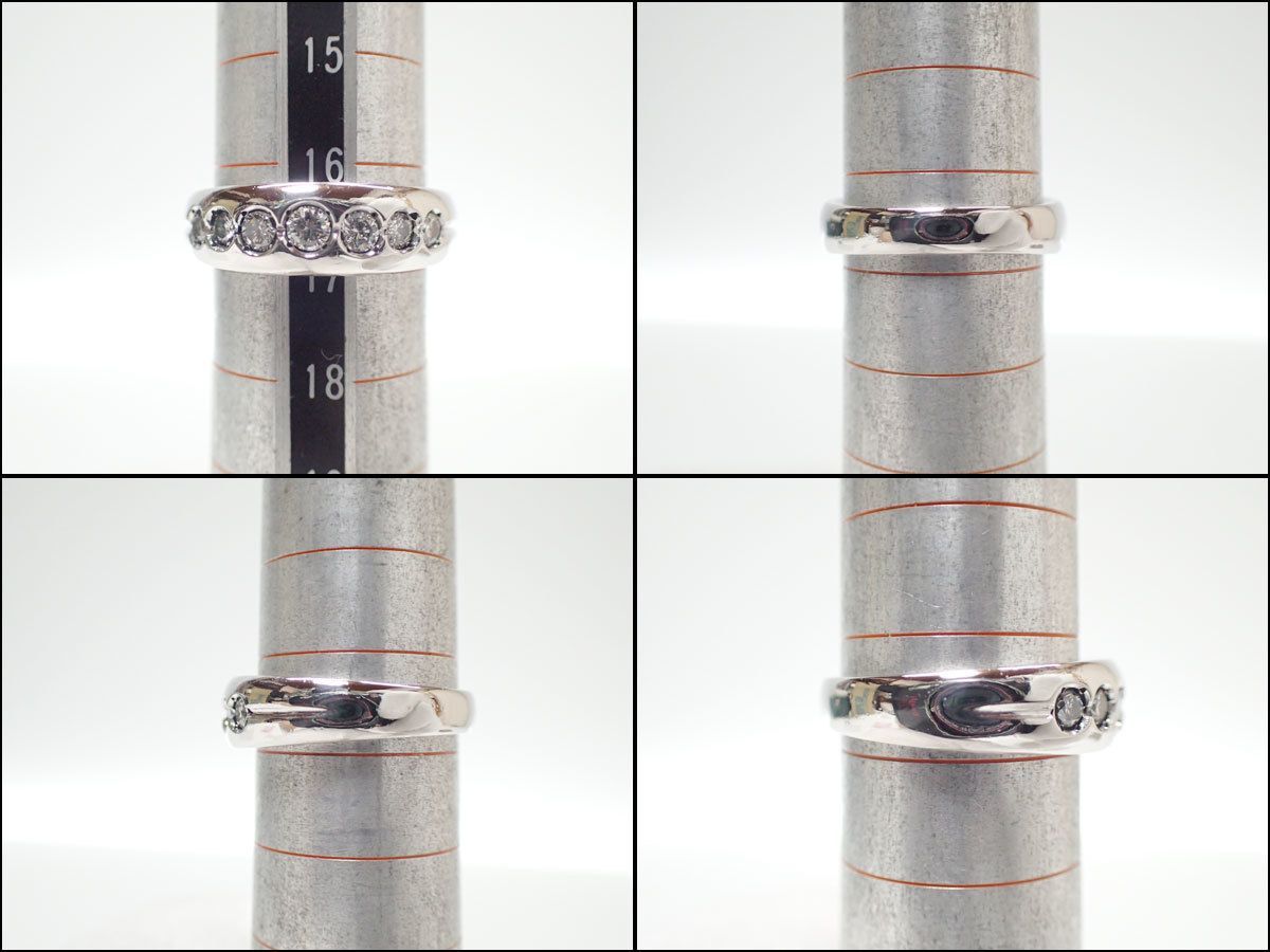 E769 指輪 Pt900 大粒ダイヤ 甲丸 かまぼこ 10.7g 17号付属品