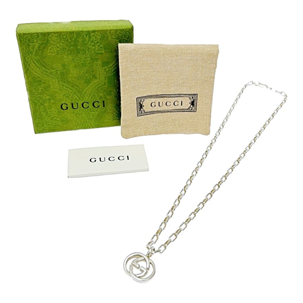 中古】【箱付き】 GUCCI グッチ シルバー インターロッキングG
