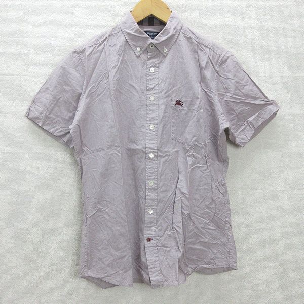 G□バーバリー/Burberry LONDON 半袖BDシャツ/チェック柄【M】ボルドー
