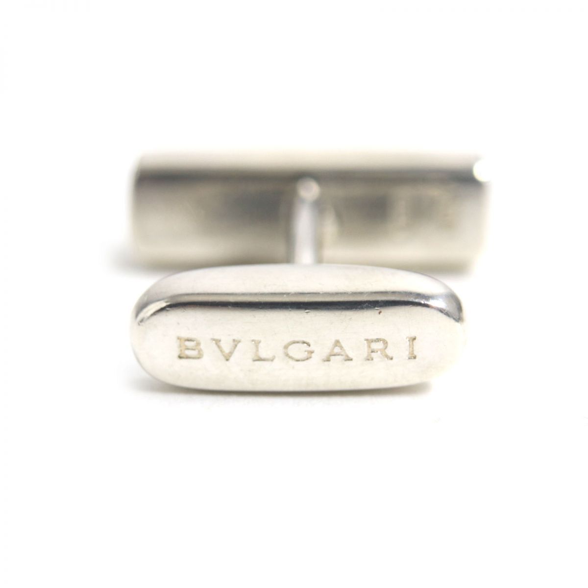 良品▽BVLGARI ブルガリ ロゴ刻印入り SV925 カフスボタン