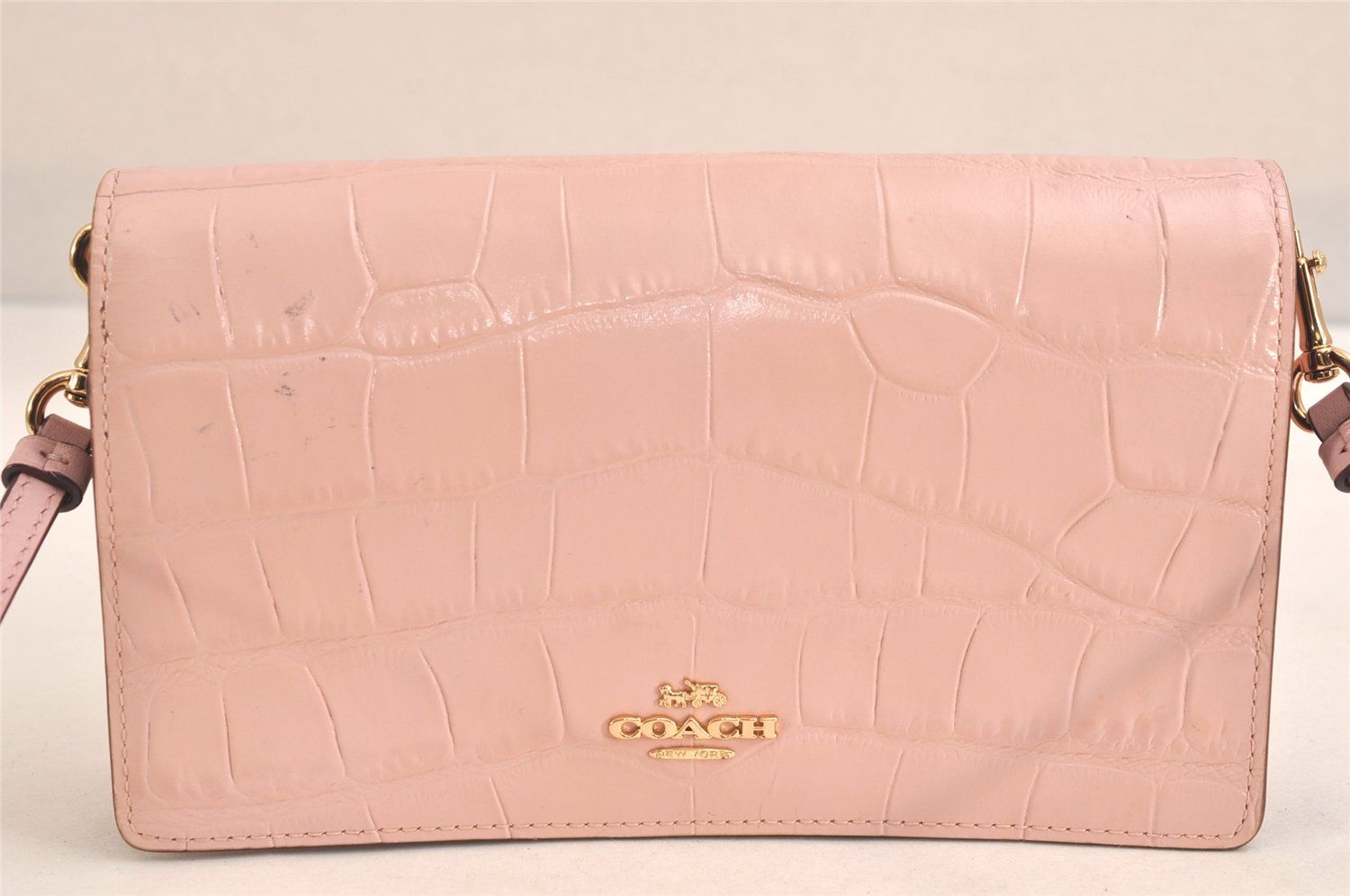 COACH コーチ ヴィンテージ 2Way ショルダーロングウォレット レザー ピンク 2915N