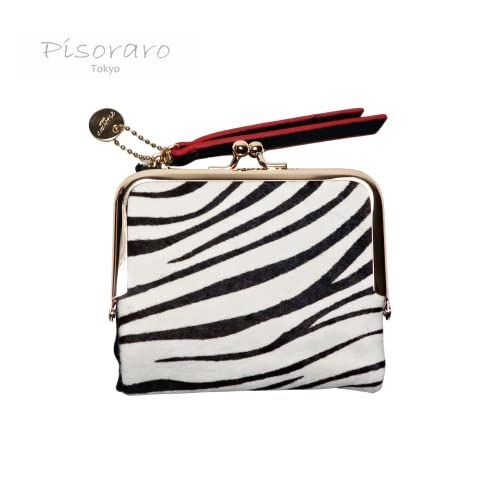 [人気商品] [Pisoraro] ピソラロ ハラコ ゼブラ柄 口金 がま口 ミニウォレット レディース PR144 ZEBRA