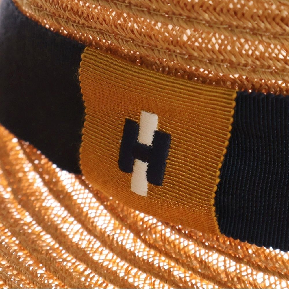 HERMES エルメス ハット 茶系 58 4103523J0091 HERMES (エルメス) 麦わら帽子 ハット ブラウン サイズ58 - メルカリ