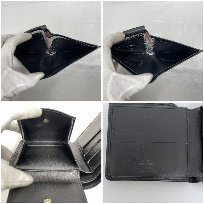 ヴィトン エピ ノワール 二つ折り財布 M63652 中古C+  A-7437 LOUIS VUITTON（ルイ・ヴィトン） ルイ ヴィトン エピ ノワール 二