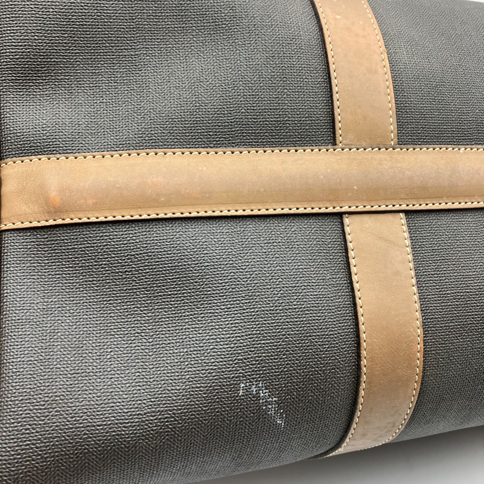 dunhill ダンヒル ボストンバッグ トラベルバッグ 旅行 メンズ チャコールグレー ブラウン PVC ヘリンボーン BAG カバン 鞄 SG126-13