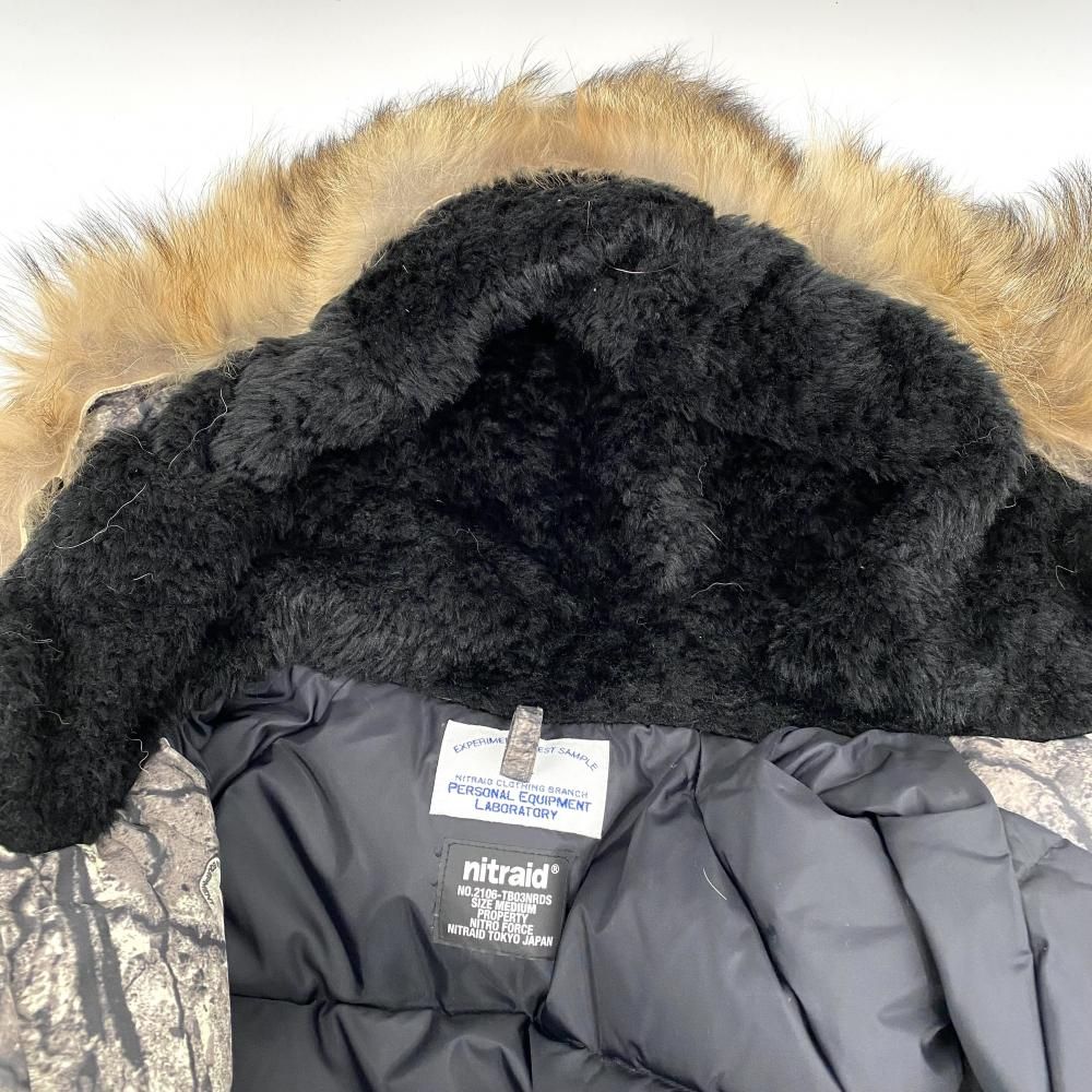 中古】NITRAID REAL WEED HOODED DOWN JACKET サイズM グリーン NR005