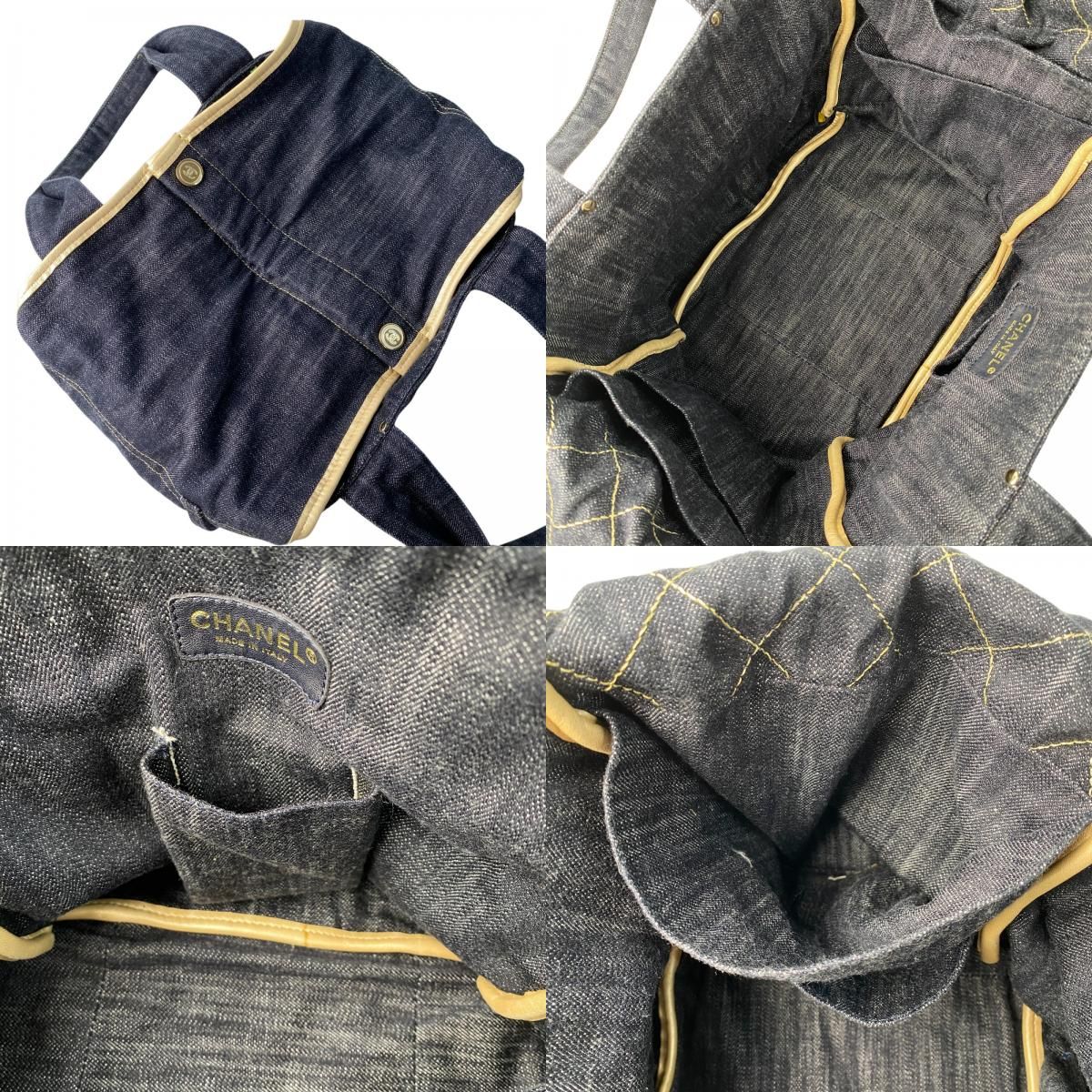 美品 シャネル CHANEL レディース スパークリング デニム トートバッグ