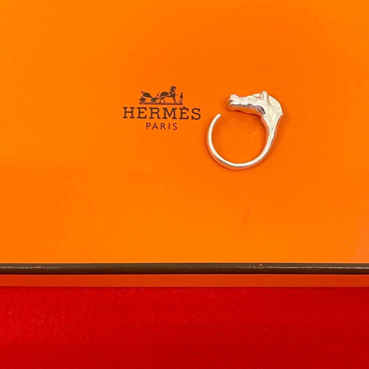 品 HERMES エルメス ヴィンテージ シュバルホース リング シルバー925 指輪 13号 アクセサリー メンズ シルバー 43282