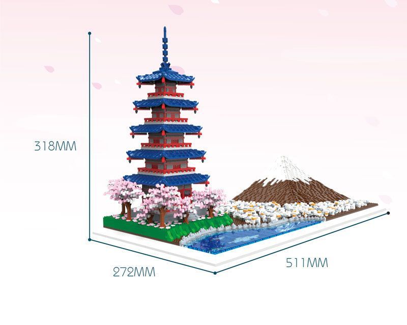 即日発送】☆富士山・五重塔・桜☆ナノブロック互換☆6500PCS☆高さ32cm - メルカリ