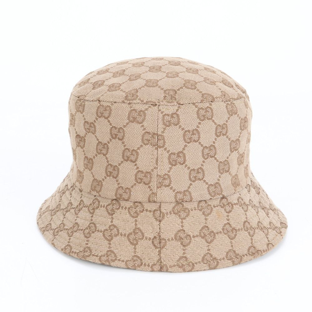 美品　グッチ　GGキャンバス バケットハット　シェリーライン　ハット　帽子 GUCCI - GUCCI グッチ GG柄 シェリーライン ハット キャンバス