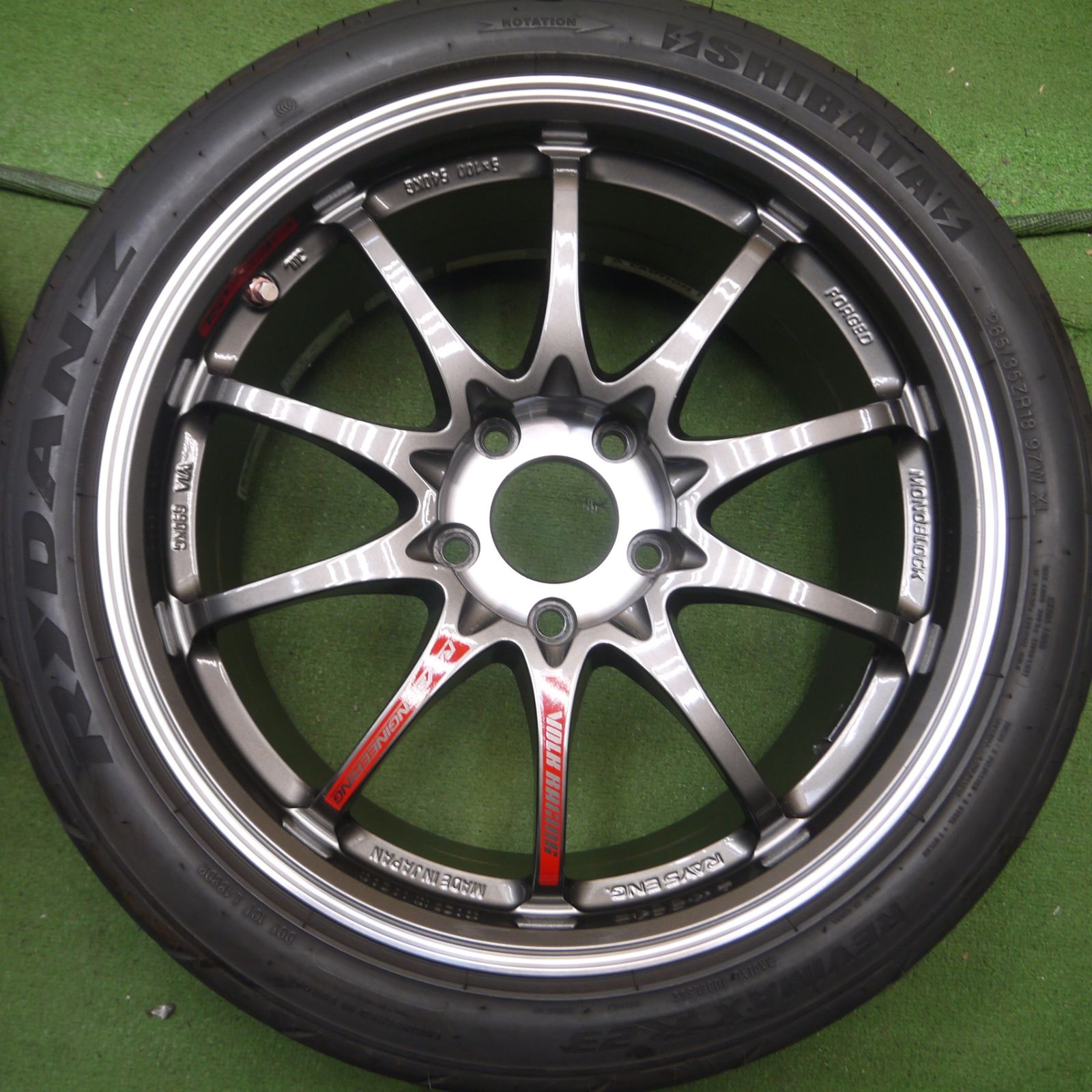 *送料無料* キレイ！23年★シビック タイプR 等 RAYS CE28SL MONOBLOCK 鍛造 265/35R18 RYDANZ シバタイヤ  レイズ PCD120/5H★4053107Hノ