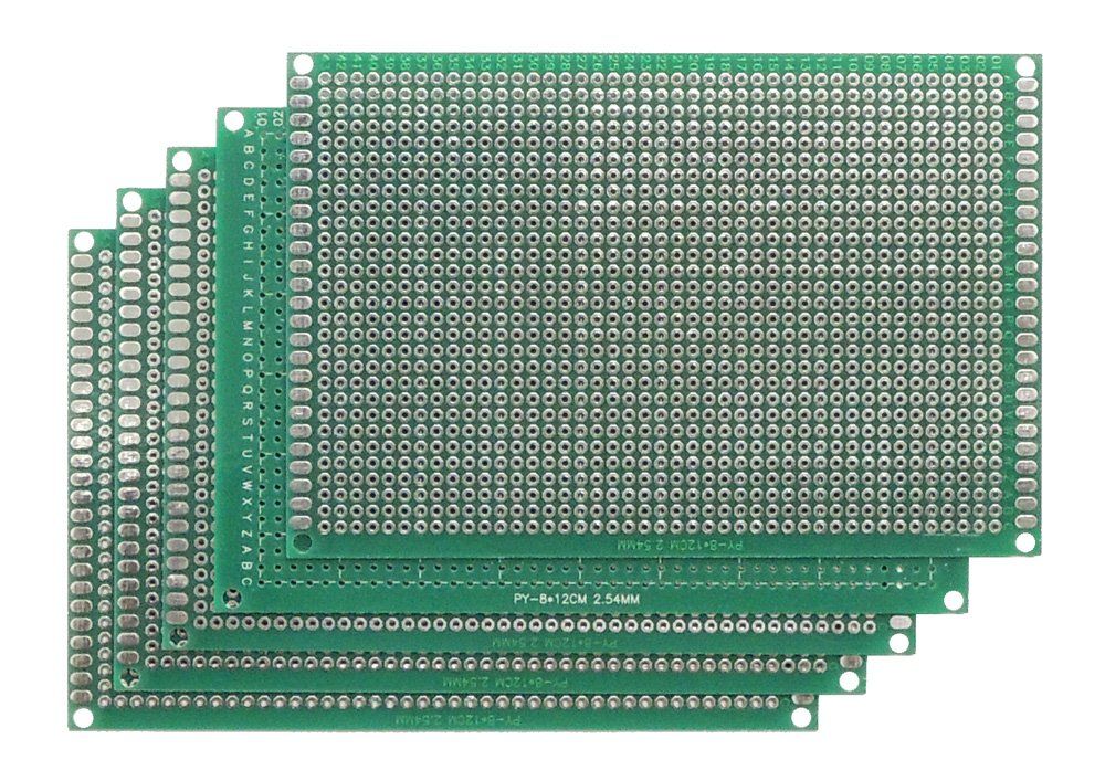 新着商品 KAUMO ユニバーサル基板 片面 ガラスエポキシ材 2.54mmピッチ 8×12cm 5枚セット