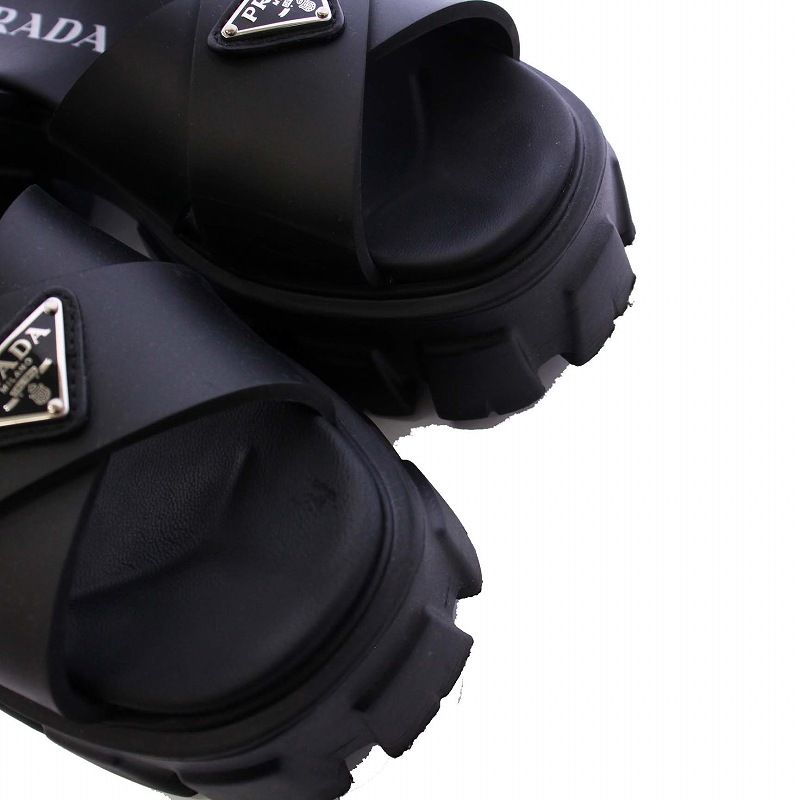 プラダ PRADA モノリス ラバー サンダル トライアングルロゴ