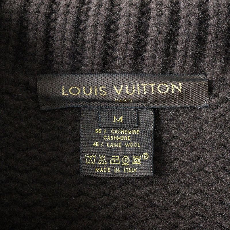 メンズ ルイヴィトン LOUIS VUITTON カシミヤウール ドライバーズ ニット ジャケット M/ブラウン イタリア製 ブルゾン【2400013981736】