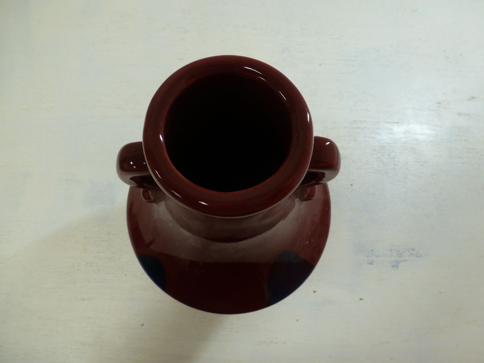 小原流 辰砂耳付 花瓶 小豆色 花もあ / 全商品