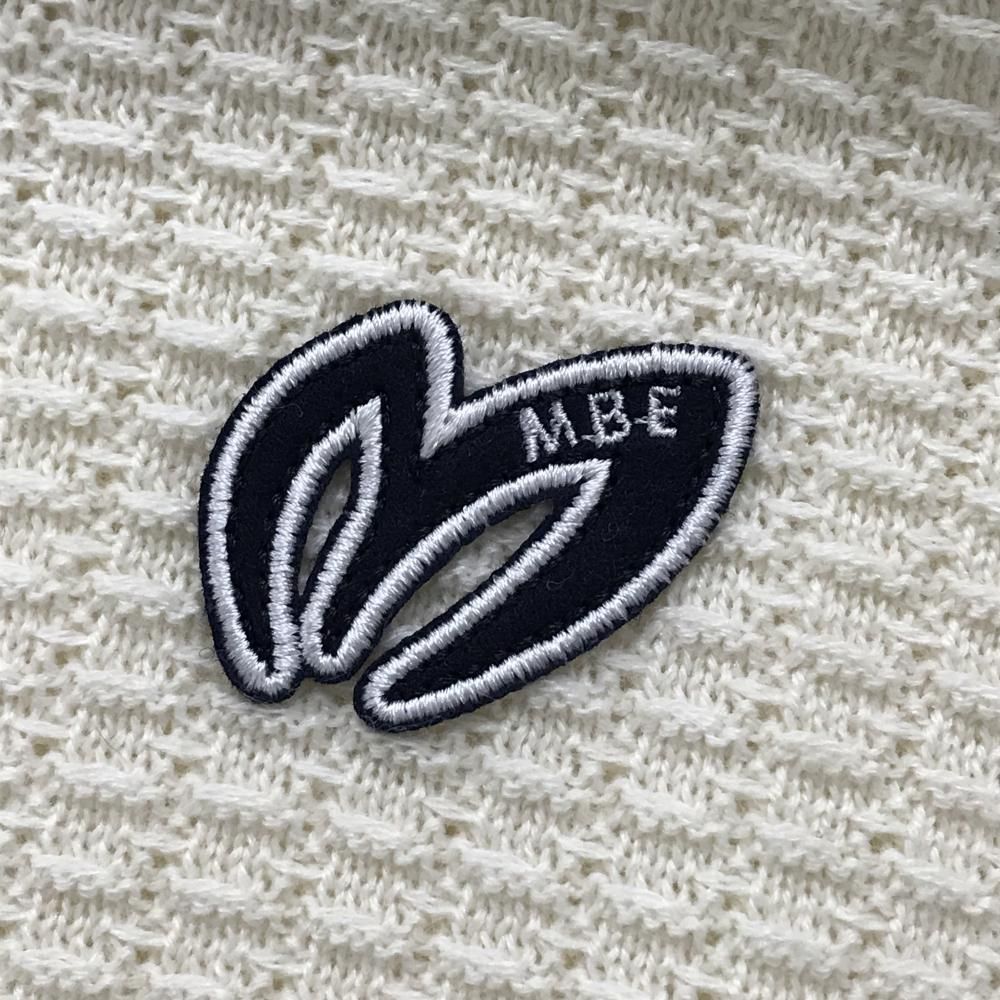 向上心のある 超 マスターバニー ハイネックセーター アイボリー×ネイビー ハーフボタン メンズ 4 M ゴルフウェア MASTER BUNNY EDITION