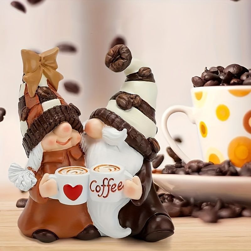 置物 オブジェ ガーデンオーナメント コーヒーを飲んでいる小人