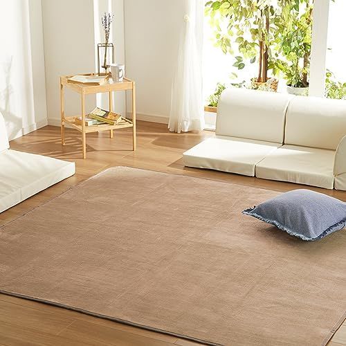 モカ_180×240cm ベルーナ(BELLUNA) ラグ カーペット 撥水 はっ水機能付き オールシーズン 無地 洗える ホットカーペット対応 床暖房対応 なめらかな肌ざわり 快適 なめらか 軽量 お掃除らくらく 