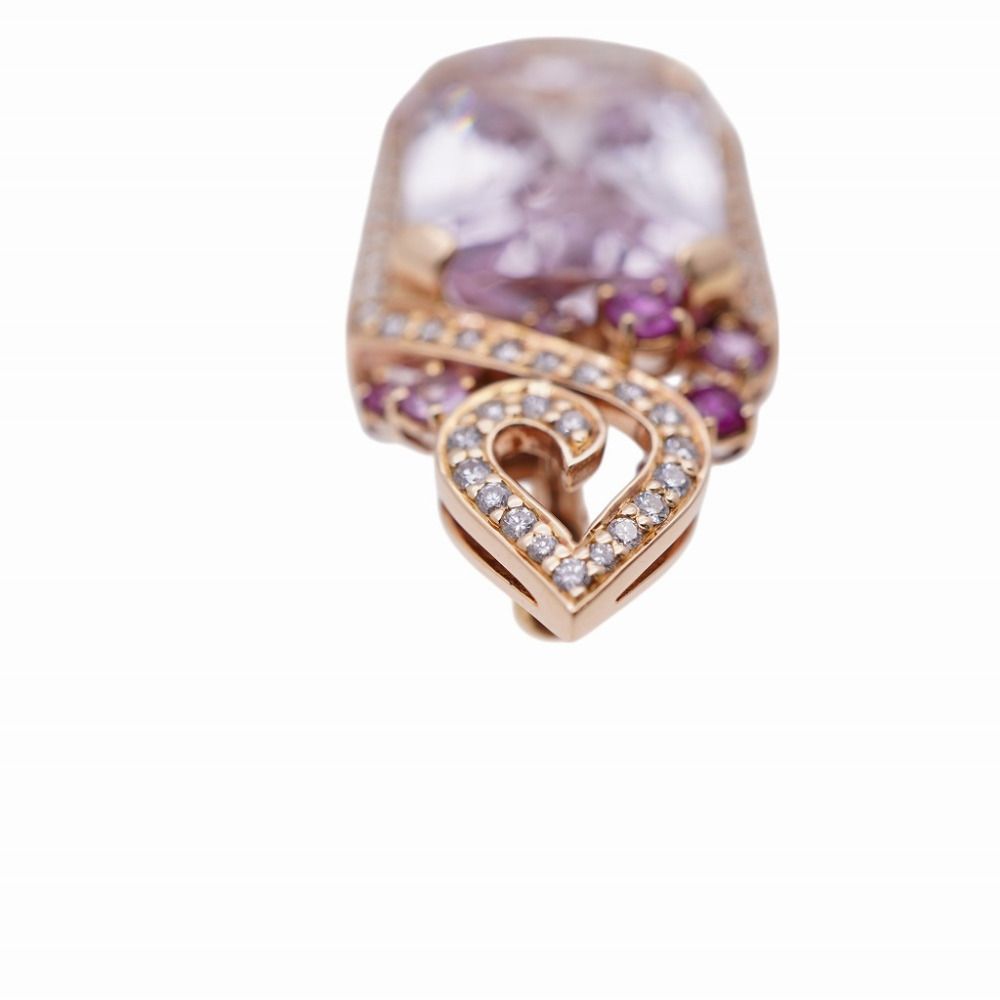 新品同様 クンツァイト14.25ct / サファイア0.80ct / ダイヤモンド0.57  