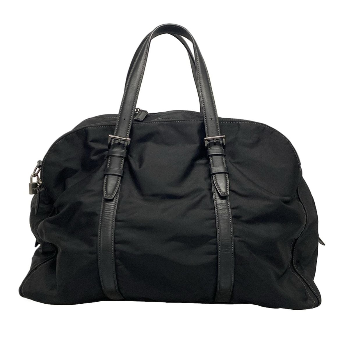 agnes b(アニエスベー) ボストンバッグ - 黒 本体ロックなし レザー