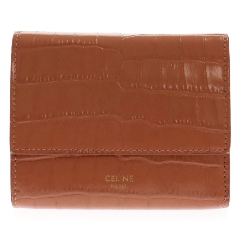 CELINE (セリーヌ) small trifold wallet スモール トリフォールド コンパクト レザーウォレット 三つ折り財布 ピンク 10B573BFY.27LY